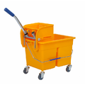 Mini úklidový vozík s dvoukomorovým vědrem 2×12 l a ždímačem
