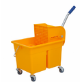 Mini úklidový vozík s dvoukomorovým vědrem 2×12 l a ždímačem