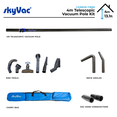 Teleskopická sací trubka SkyVac 44 mm — sada 4 m (karbon)