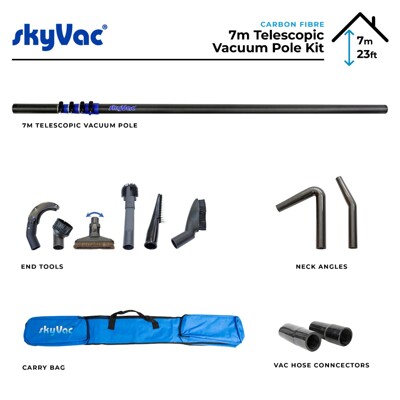 Teleskopická sací trubka SkyVac 44 mm — sada 7 m (karbon)