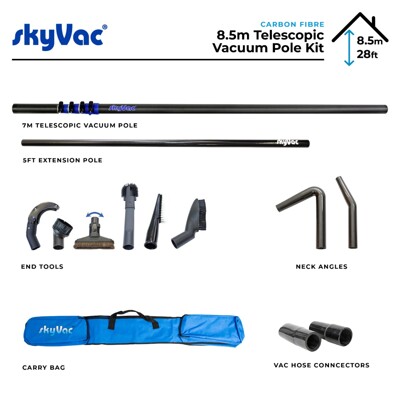 Teleskopická sací trubka SkyVac 44 mm — sada 8,5 m (karbon)