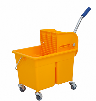 Mini úklidový vozík s dvoukomorovým vědrem 2×12 l a ždímačem