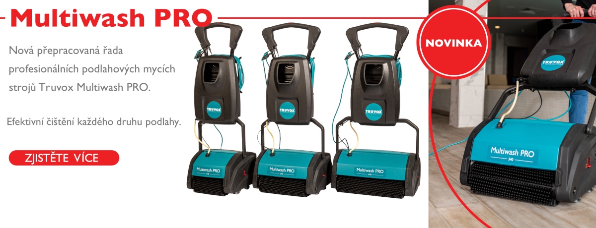 Podlahové mycí stroje Truvox Multiwash PRO pro efektivní čištění každého druhu podlahy